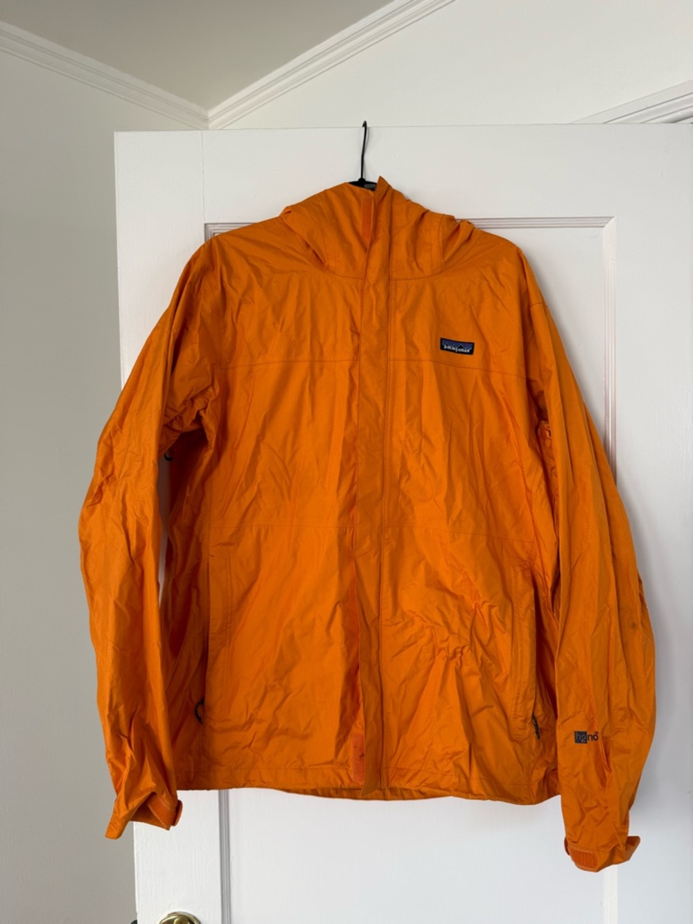Patagonia Orange Hooded Rain Jacket for Men